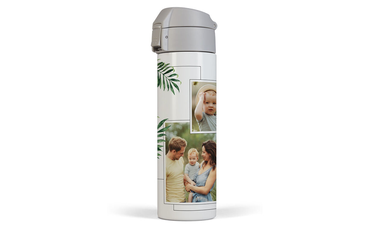 Thermos con foto personali e design vegetale