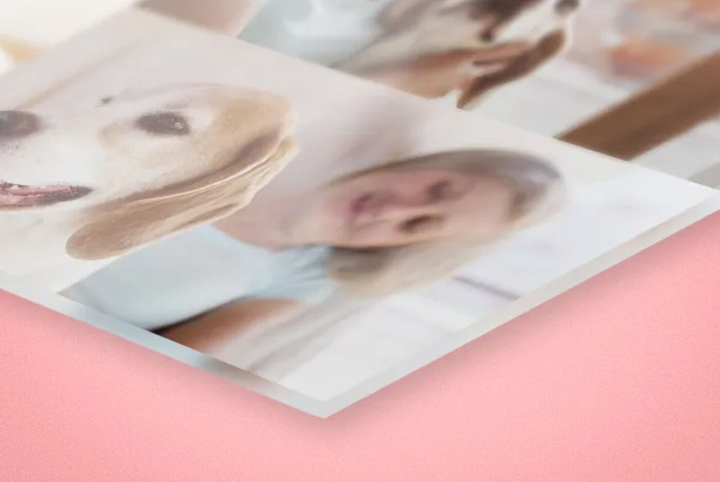 Dettaglio di un collage di foto stampato su plexiglas