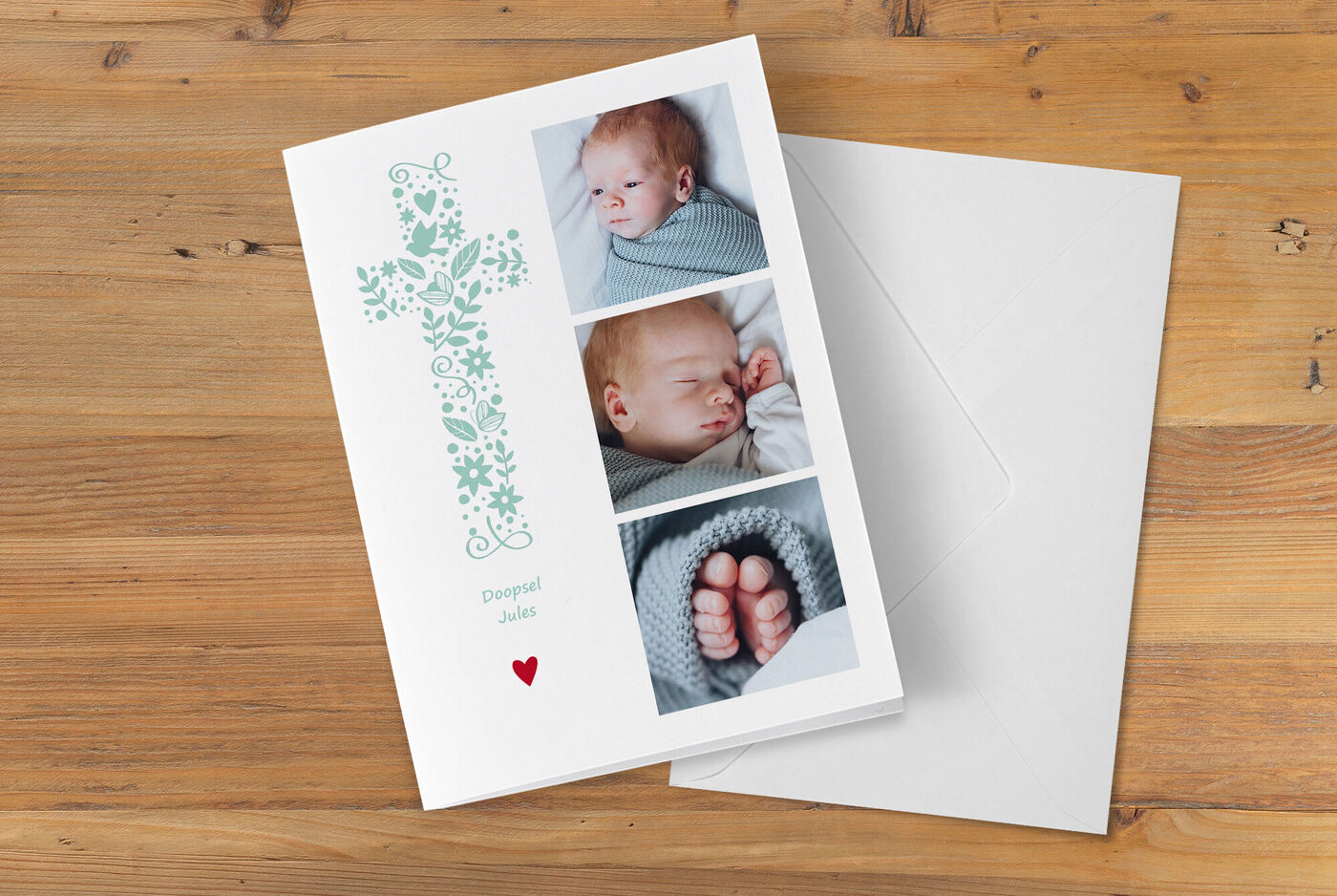 Meravigliosa carta d'invito per il battesimo con foto di un bambino