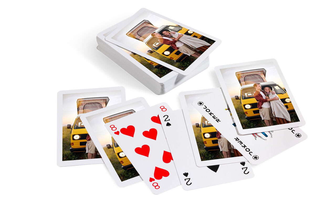 Carte da gioco personalizzate con foto con custodia protettiva trasparente